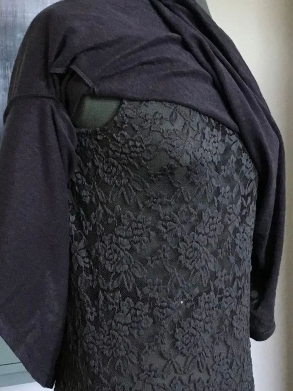 NEW Anthropologie AKEMI + KIN Knit Linen & Lace Cape Top Women’s XS - Picture 7 of 8